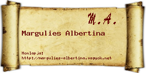 Margulies Albertina névjegykártya